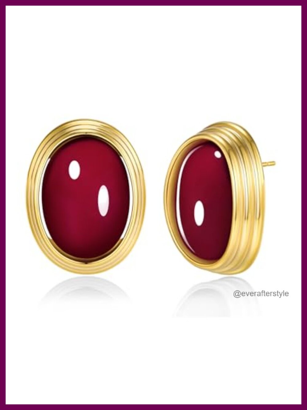 Gold Plated Stud Earrings for Women, Round Oval Ribbed Button Statement Jewelry